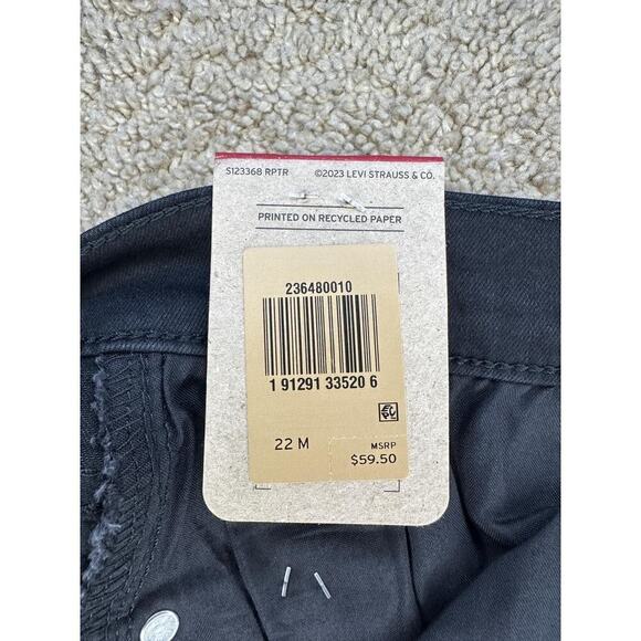 NWT Levi's Cotton Blend Mid-Rise Classic Straight Jeans Black Women's Size 22 M - Picture 5 of 14